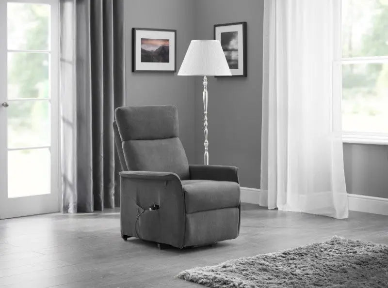 Helena Rise & Recline Chair - Charcoal Fabric Luxepalace