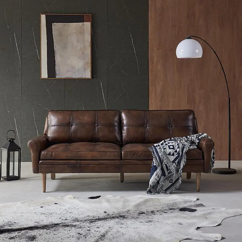 Hemenway Two Seater Sofa, Full Grain Leather Luxepalace.co.uk