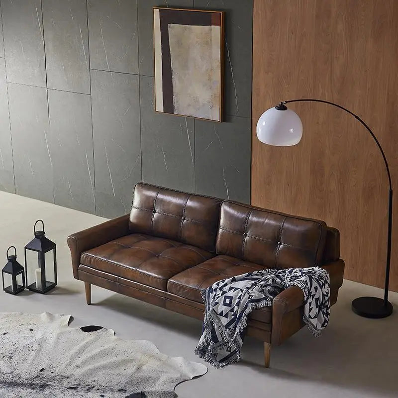 Hemenway Two Seater Sofa, Full Grain Leather Luxepalace.co.uk