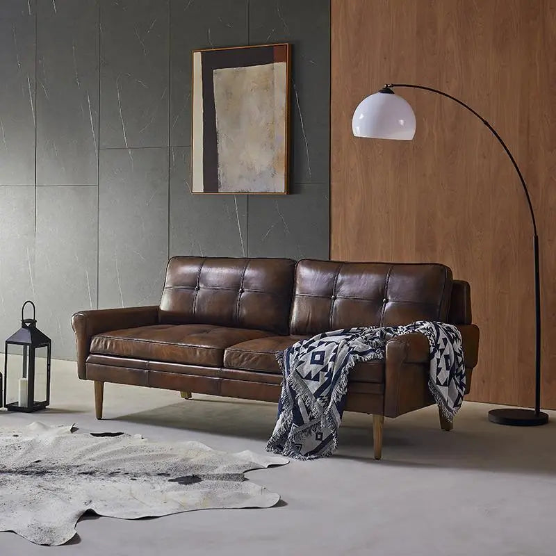 Hemenway Two Seater Sofa, Full Grain Leather Luxepalace.co.uk