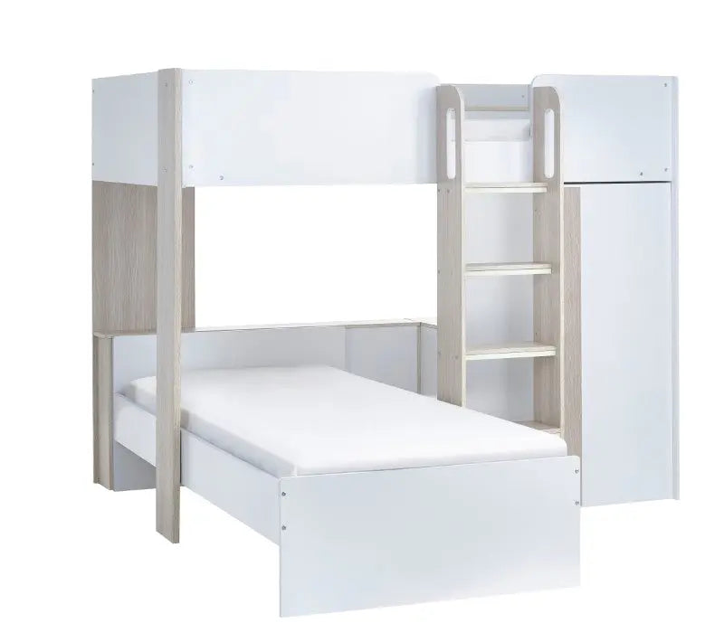 Horizon Bunk Bed - Pale Wood And White Luxepalace
