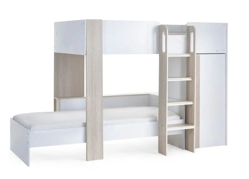 Horizon Bunk Bed - Pale Wood And White Luxepalace