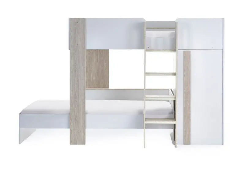 Horizon Bunk Bed - Pale Wood And White Luxepalace