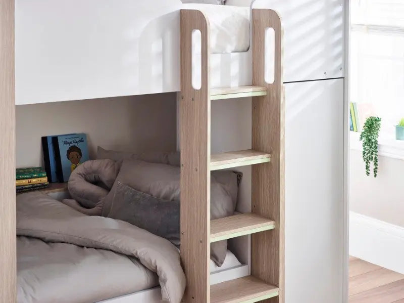 Horizon Bunk Bed - Pale Wood And White Luxepalace
