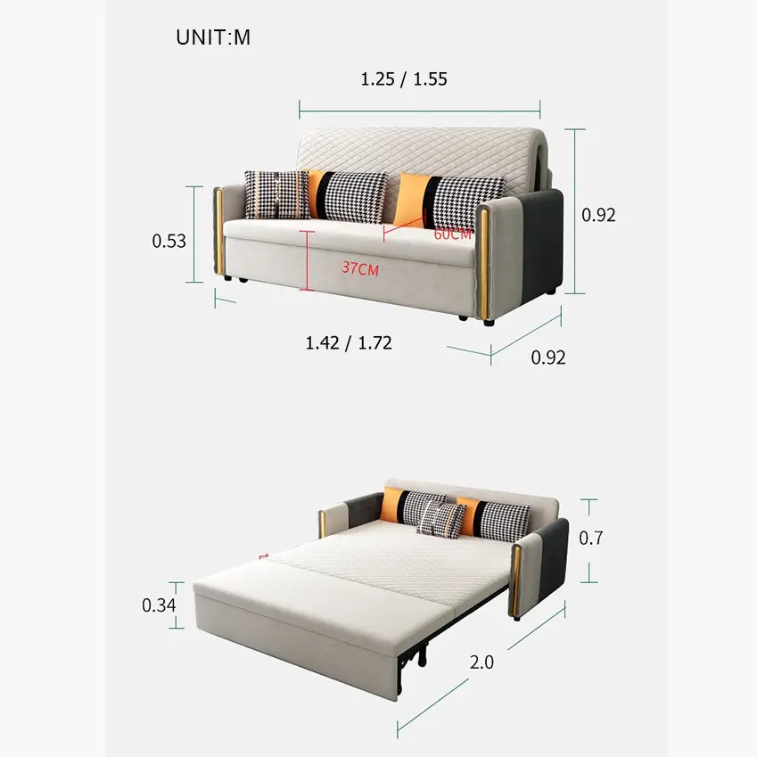 Imelde Two Seater Sofa Bed, Linen Luxepalace.co.uk