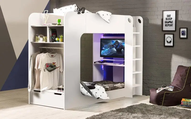 Impact Gaming Bunk All White Luxepalace