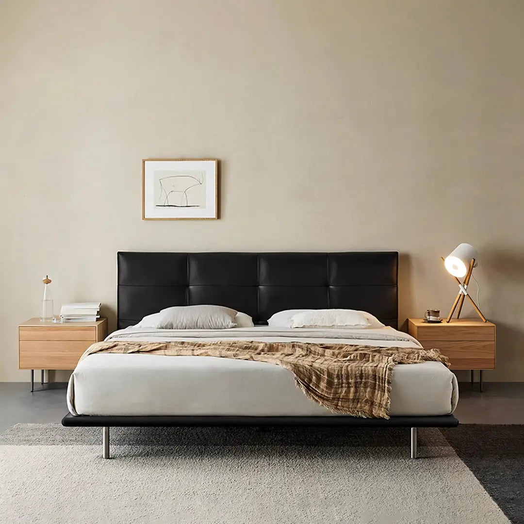 Ines Floating Bed, King Size, Super King Size Bed, Real Leather Luxepalace.co.uk