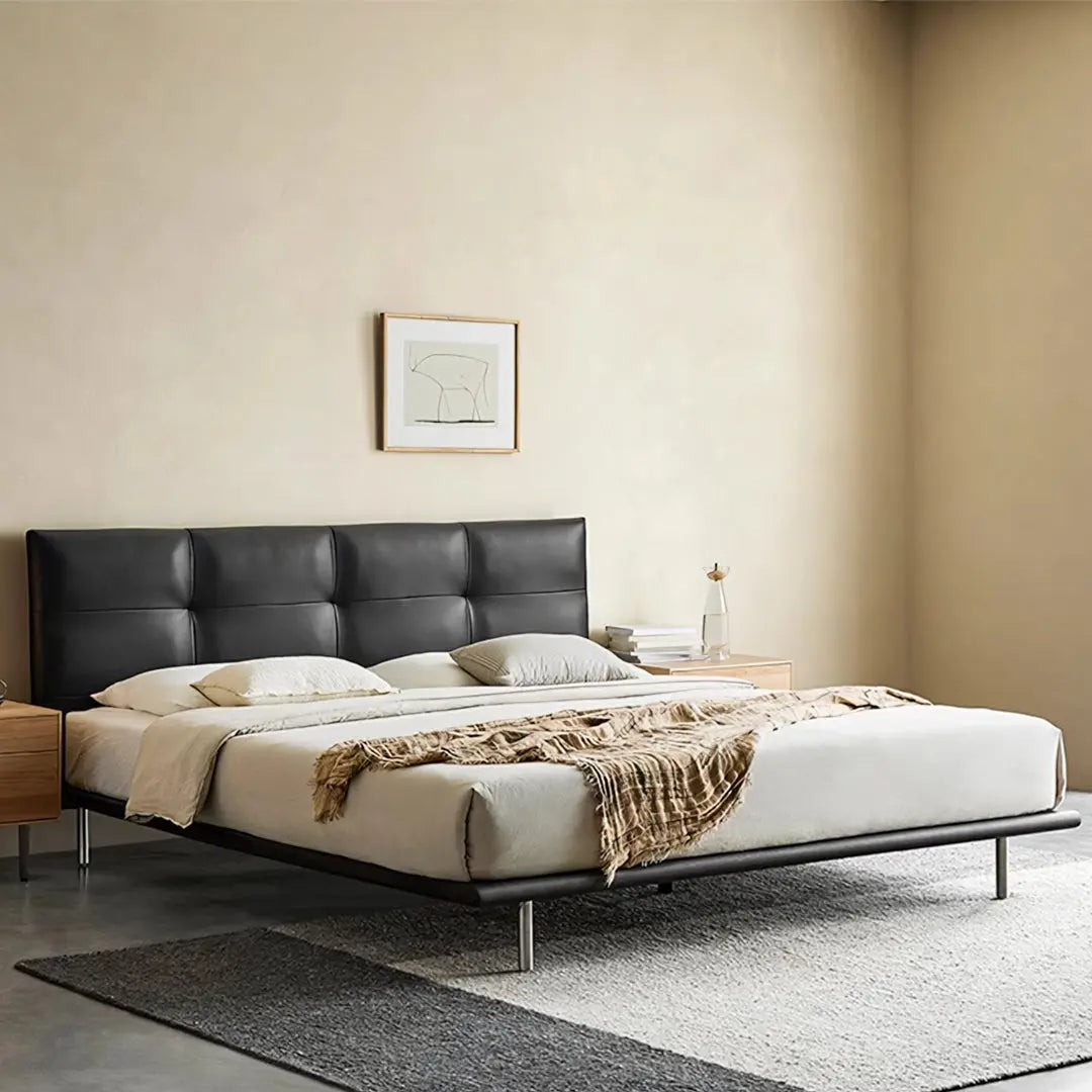 Ines Floating Bed, King Size, Super King Size Bed, Real Leather Luxepalace.co.uk