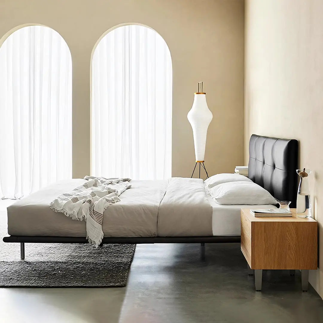 Ines Floating Bed, King Size, Super King Size Bed, Real Leather Luxepalace.co.uk