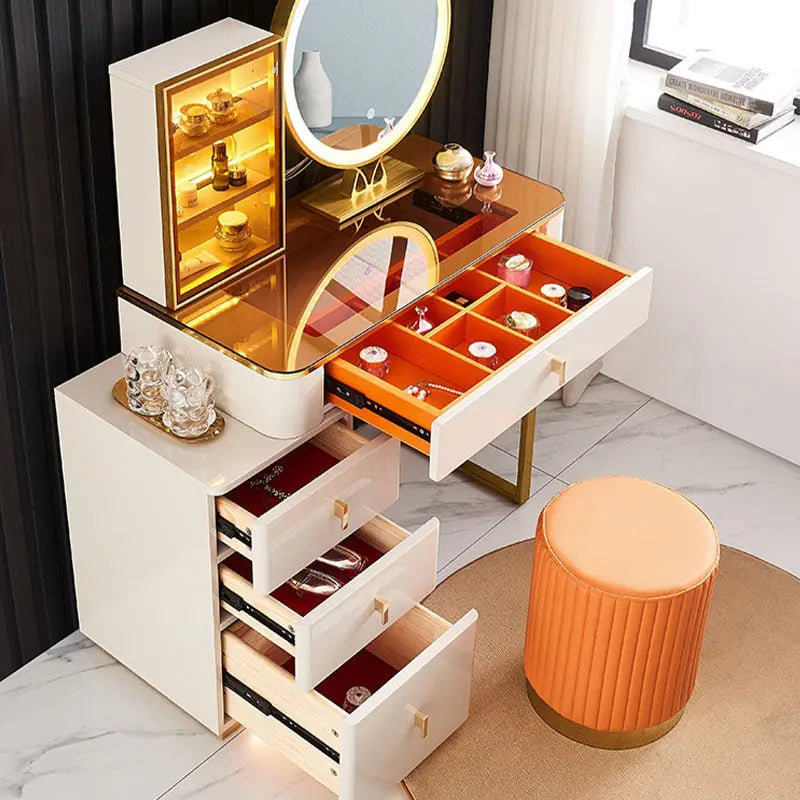 Isai Extendable Dressing Table With LED Mirror Luxepalace.co.uk