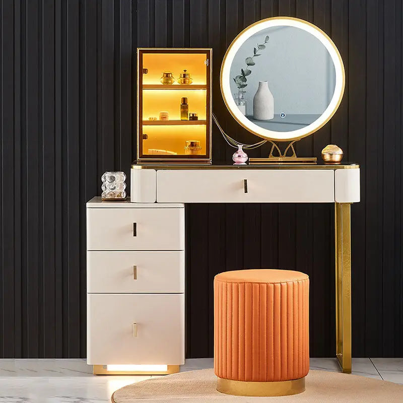 Isai Extendable Dressing Table With LED Mirror Luxepalace.co.uk