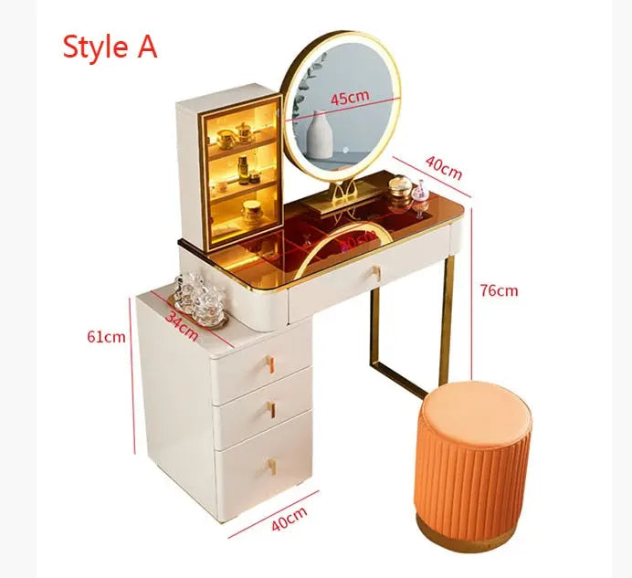 Isai Extendable Dressing Table With LED Mirror Luxepalace.co.uk