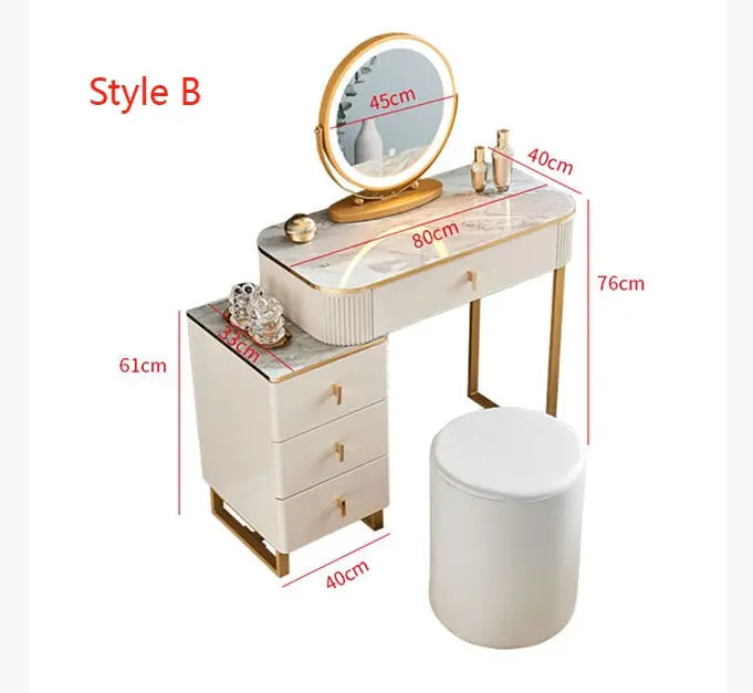 Isai Extendable Dressing Table With LED Mirror Luxepalace.co.uk