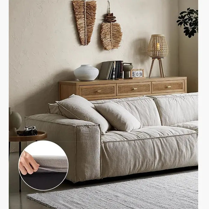 Jerome Three Seater Sofa, Cotton Linen Luxepalace.co.uk