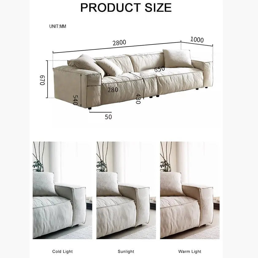 Jerome Three Seater Sofa, Cotton Linen Luxepalace.co.uk