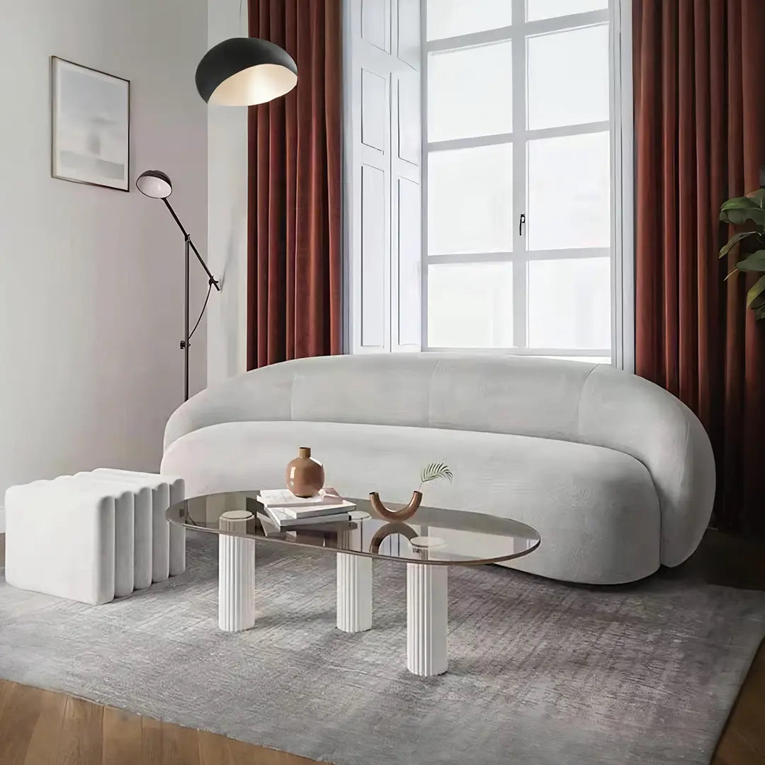Julep Modern Curved Three Seater, Four Seater Sofa, Velvet Luxepalace.co.uk