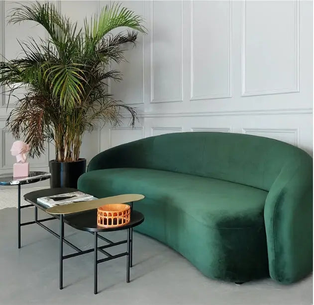 Julep Modern Curved Three Seater, Four Seater Sofa, Velvet Luxepalace.co.uk