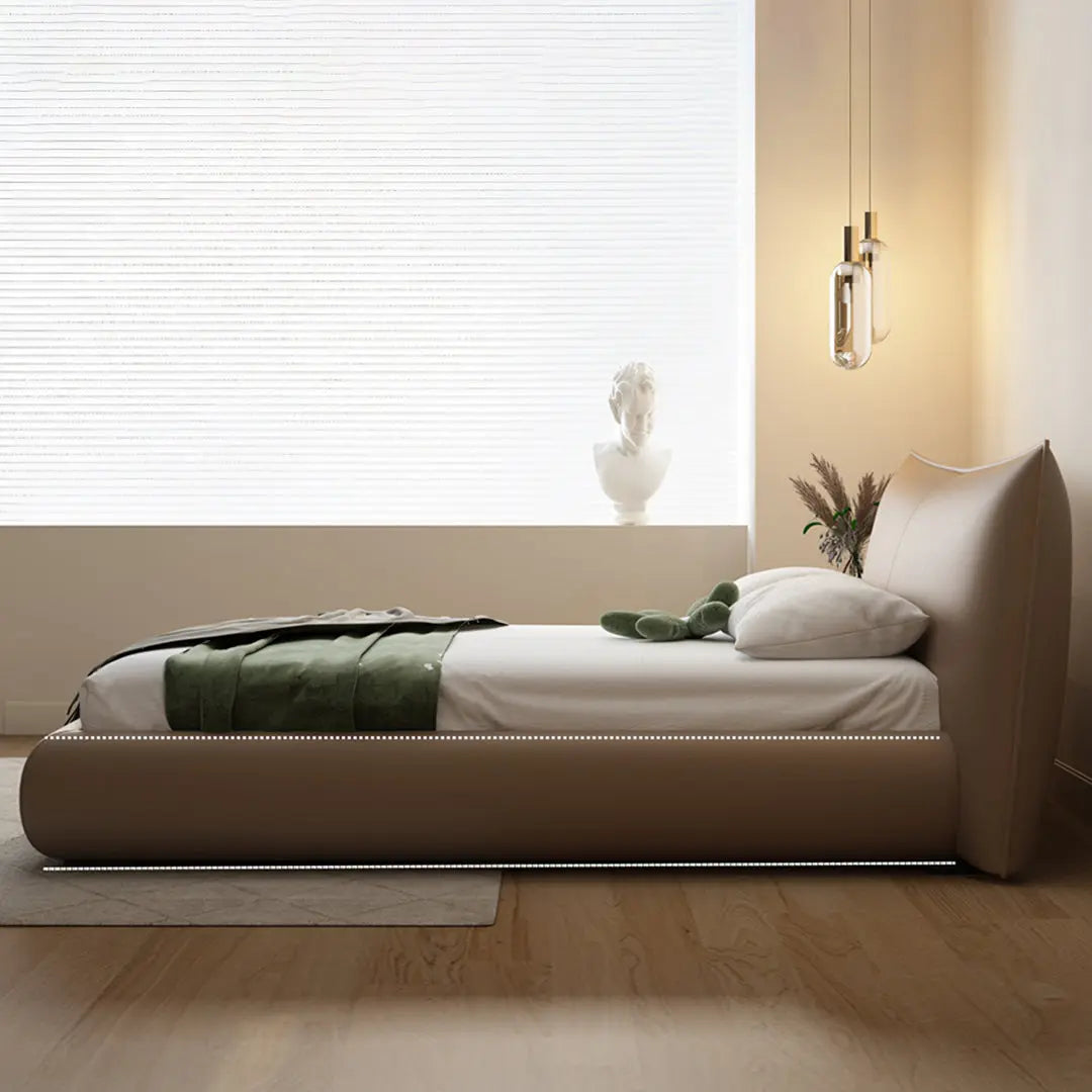 Kai King Size Bed With Storage, Super King Size With Storage, Real Leather Luxepalace.co.uk