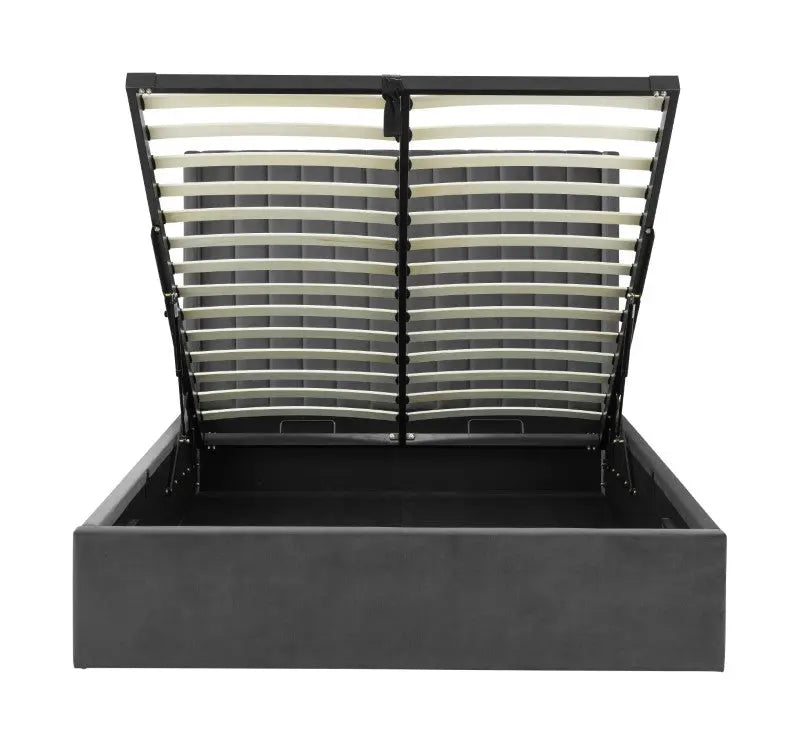 Langham Ottoman Storage 135cm Double Bed - Grey Luxepalace