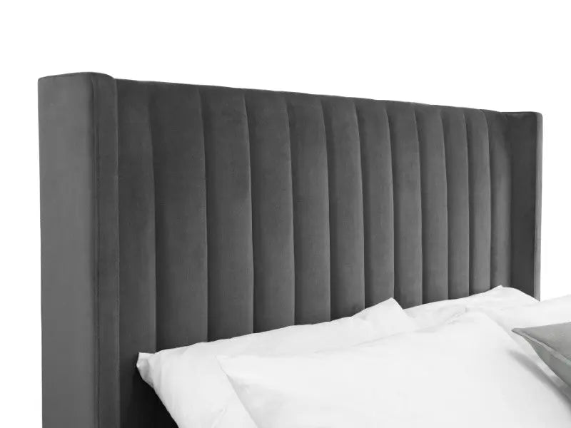 Langham Ottoman Storage 135cm Double Bed - Grey Luxepalace