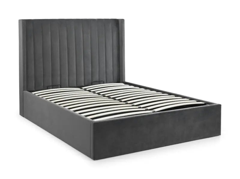 Langham Ottoman Storage 150cm King Bed - Grey Luxepalace