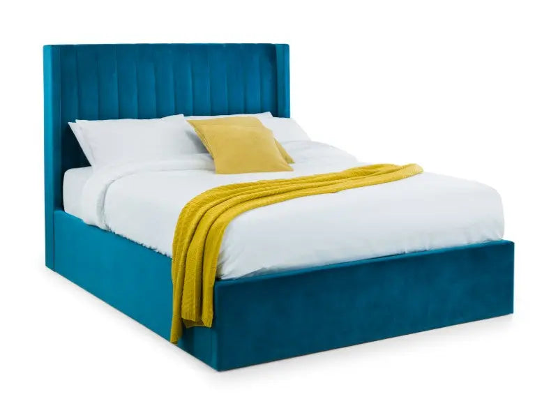 Langham Ottoman Storage 150cm King Bed - Teal Luxepalace