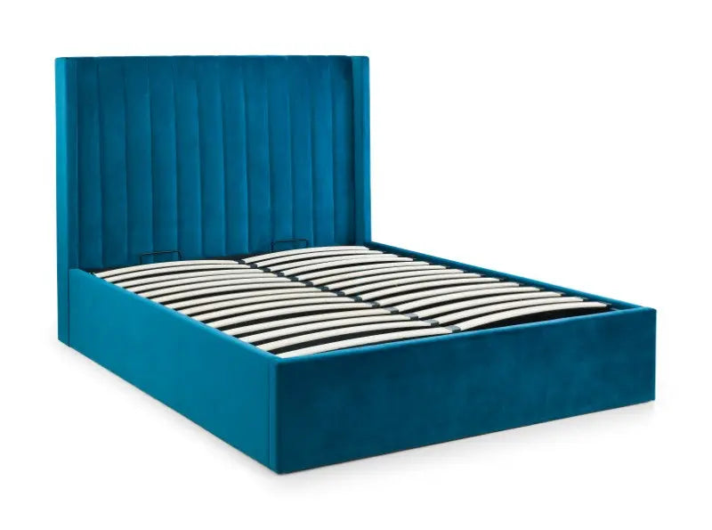 Langham Ottoman Storage 150cm King Bed - Teal Luxepalace