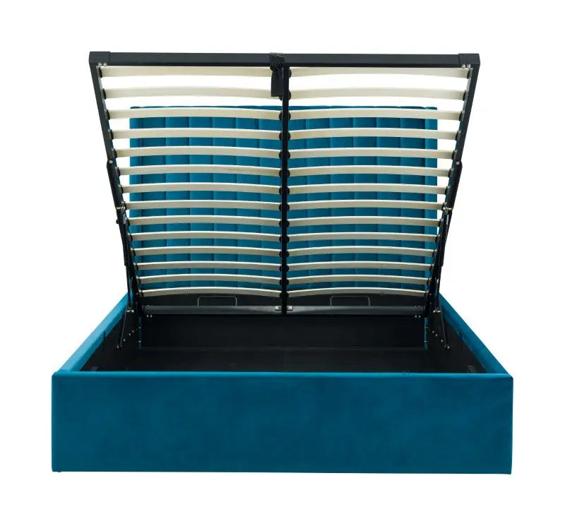 Langham Ottoman Storage 150cm King Bed - Teal Luxepalace
