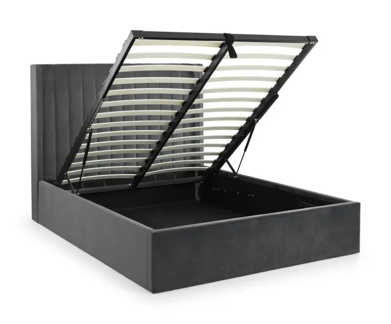 Langham Ottoman Storage 180cm Superking Bed - Grey Luxepalace