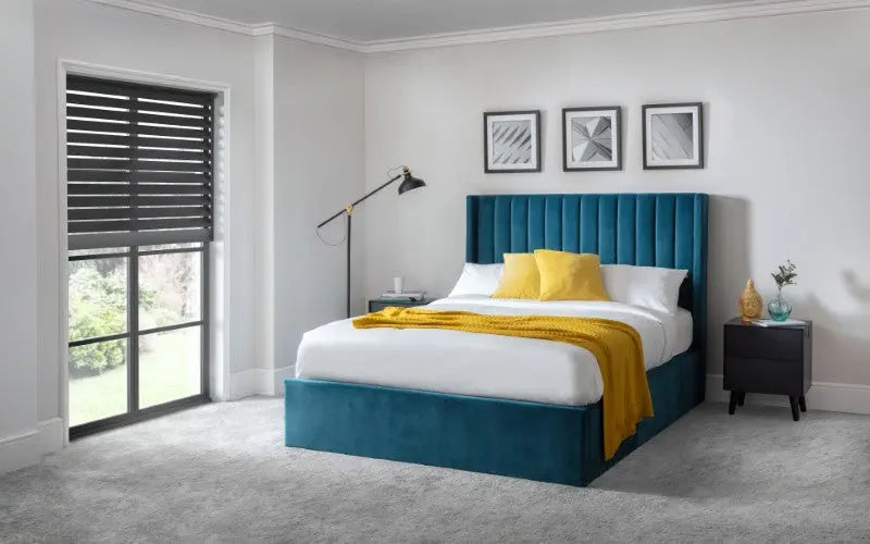 Langham Ottoman Storage 180cm Superking Bed - Teal Luxepalace