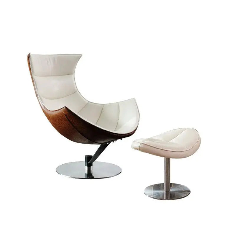 Lobster Lounge Chair With Ottoman, Walnut Texture, Armchair Luxepalace.co.uk