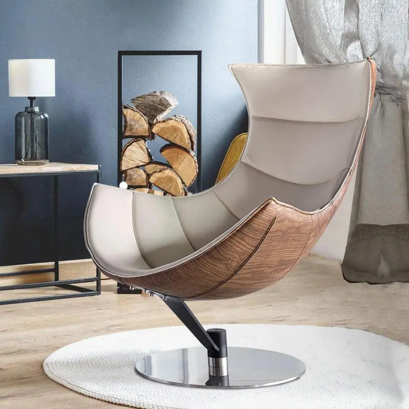 Lobster Lounge Chair With Ottoman, Walnut Texture, Armchair Luxepalace.co.uk