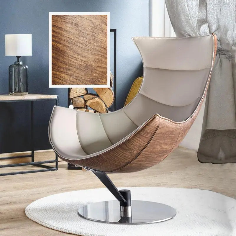 Lobster Lounge Chair With Ottoman, Walnut Texture, Armchair Luxepalace.co.uk