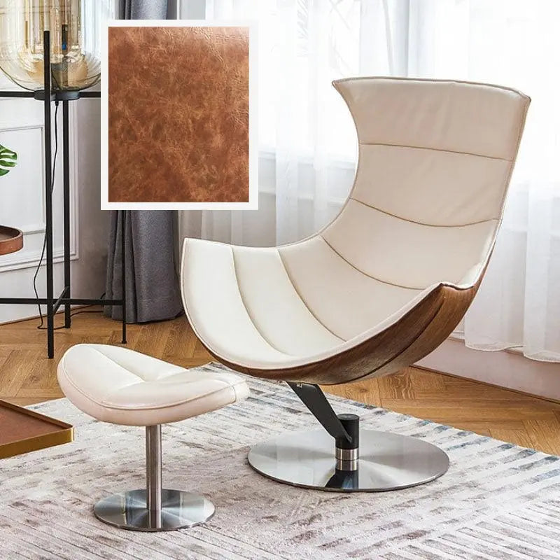 Lobster Lounge Chair With Ottoman, Walnut Texture, Armchair Luxepalace.co.uk