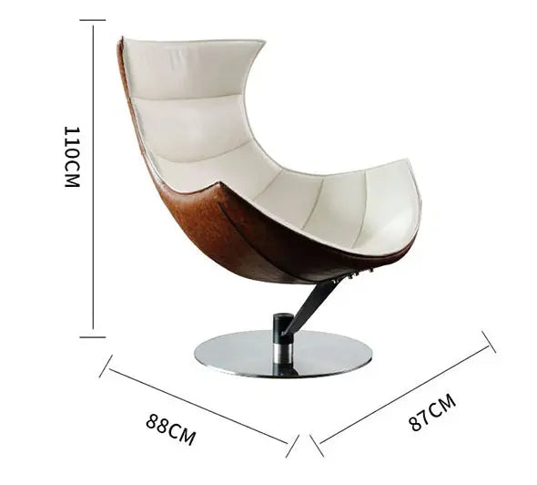 Lobster Lounge Chair With Ottoman, Walnut Texture, Armchair Luxepalace.co.uk