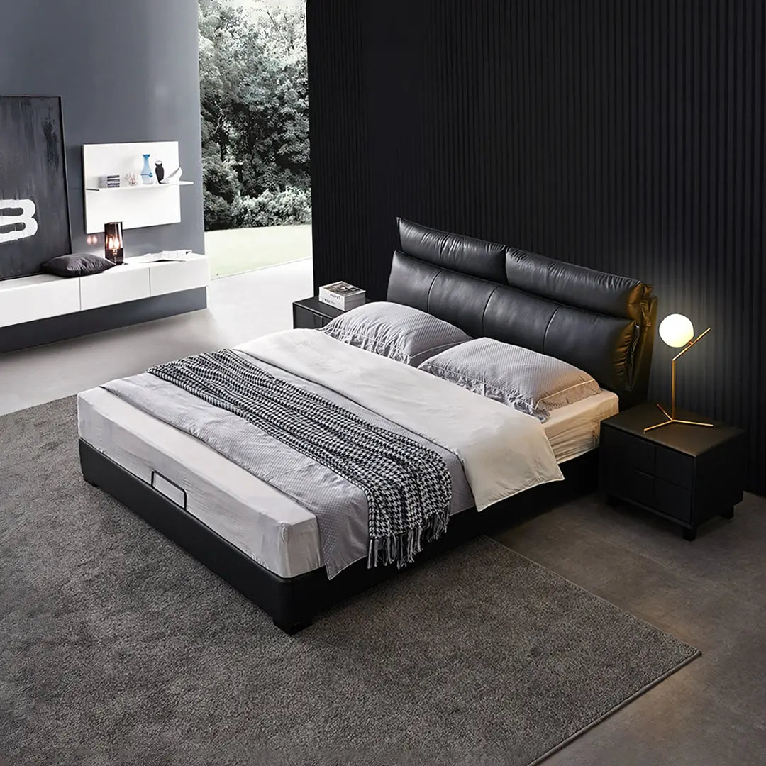 Luca King Size Superking Size Bed, Leather Luxepalace.co.uk