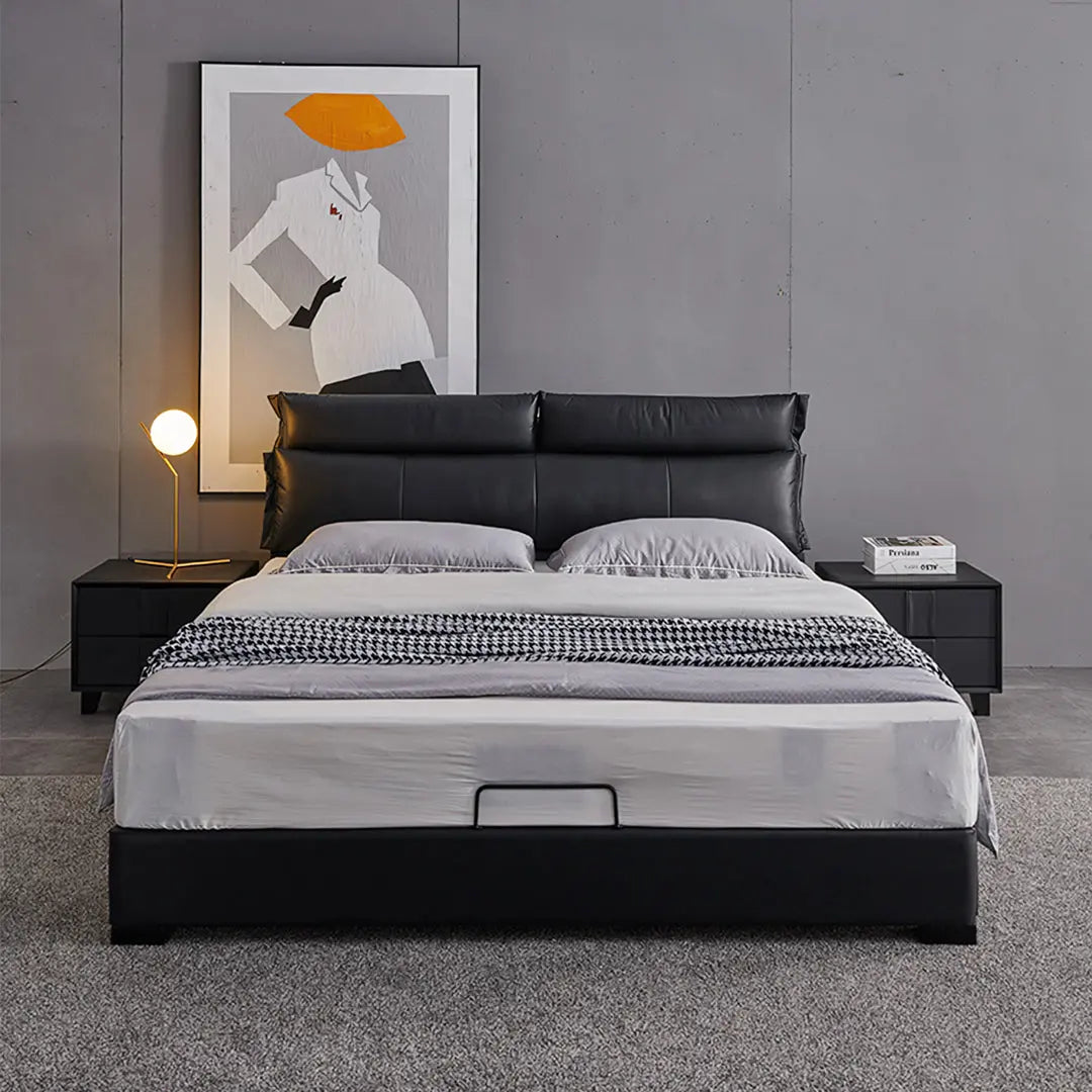 Luca King Size Superking Size Bed, Leather Luxepalace.co.uk