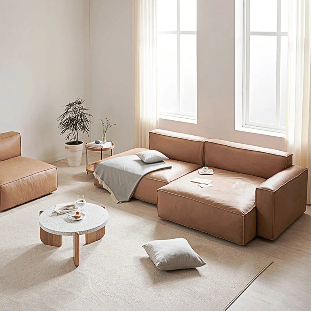 Lucian Four Seater Coner Sofa, Modular Sofa, Real Leather Luxepalace.co.uk