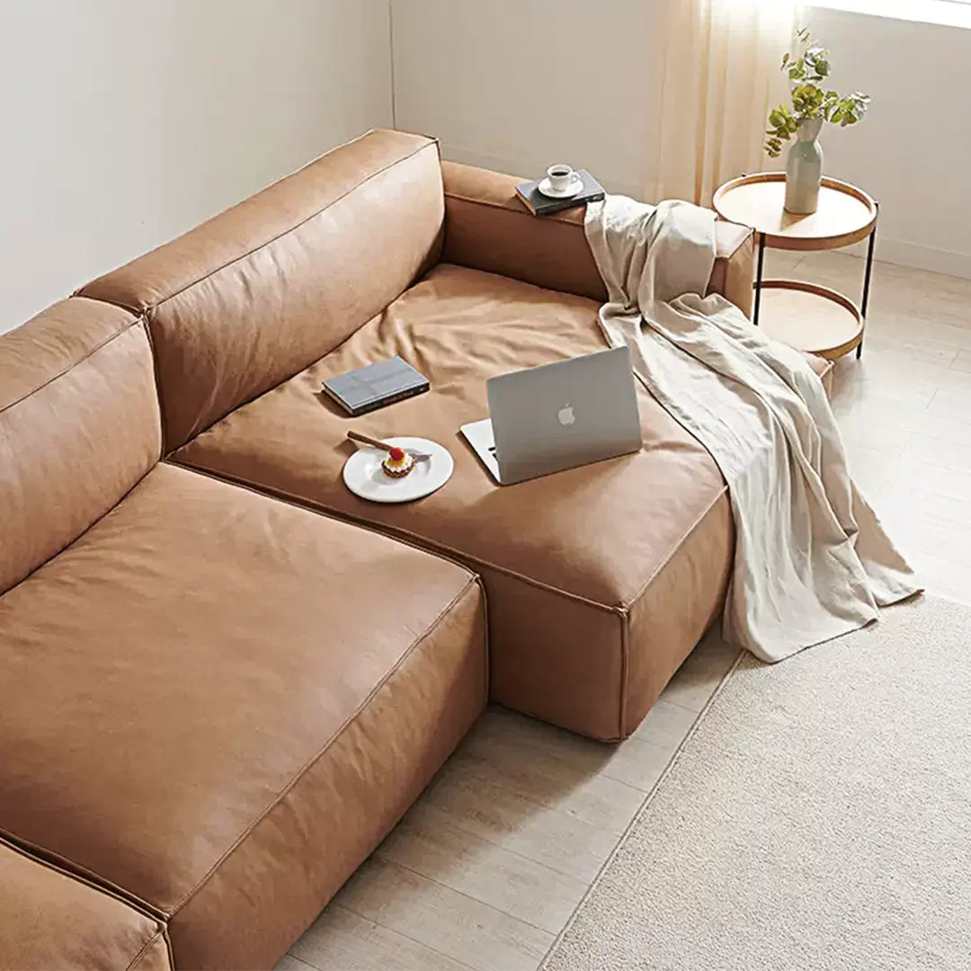 Lucian Four Seater Coner Sofa, Modular Sofa, Real Leather Luxepalace.co.uk