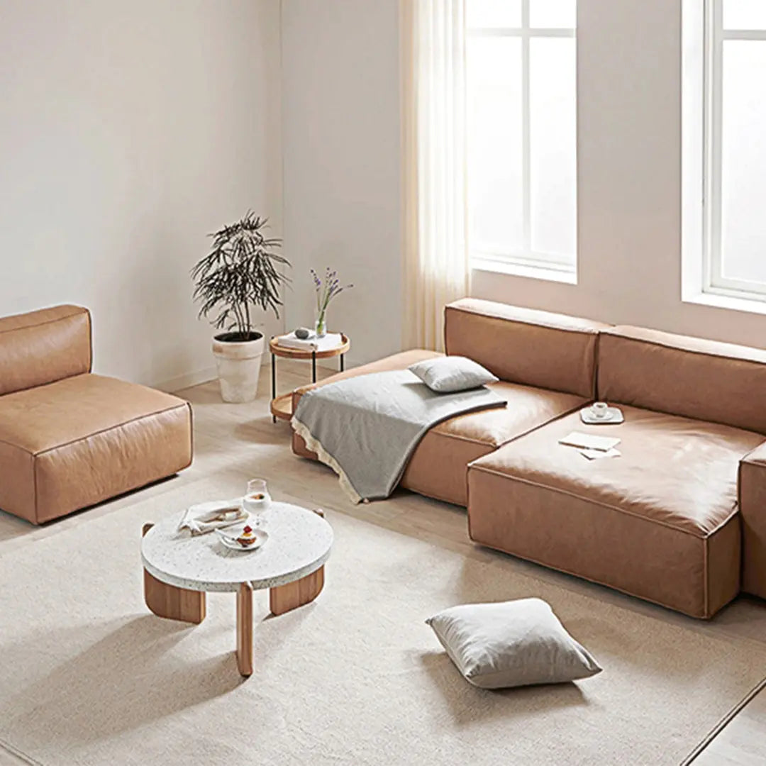 Lucian Four Seater Coner Sofa, Modular Sofa, Real Leather Luxepalace.co.uk
