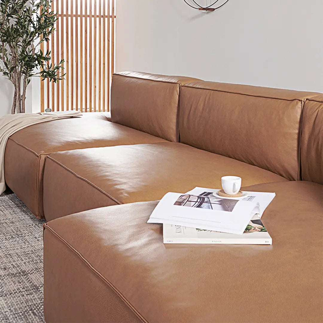Lucian Four Seater Coner Sofa, Modular Sofa, Real Leather Luxepalace.co.uk