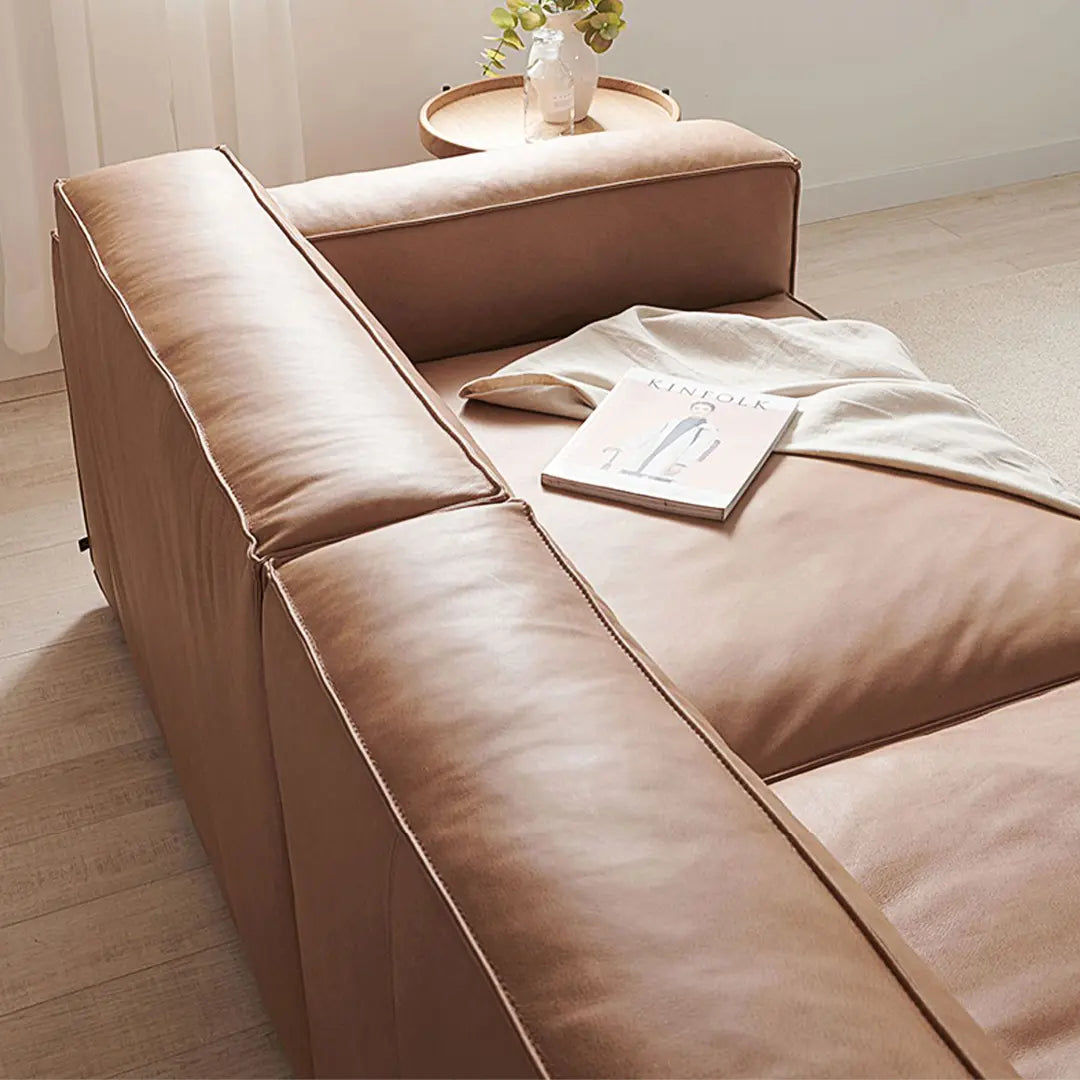 Lucian Four Seater Coner Sofa, Modular Sofa, Real Leather Luxepalace.co.uk