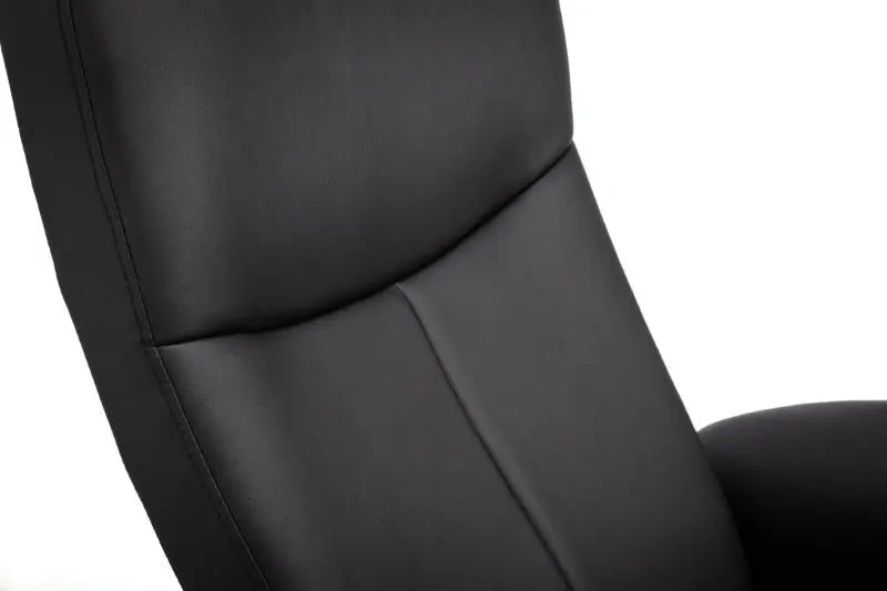 Lugano Recliner & Stool With Covered Base - Black Luxepalace