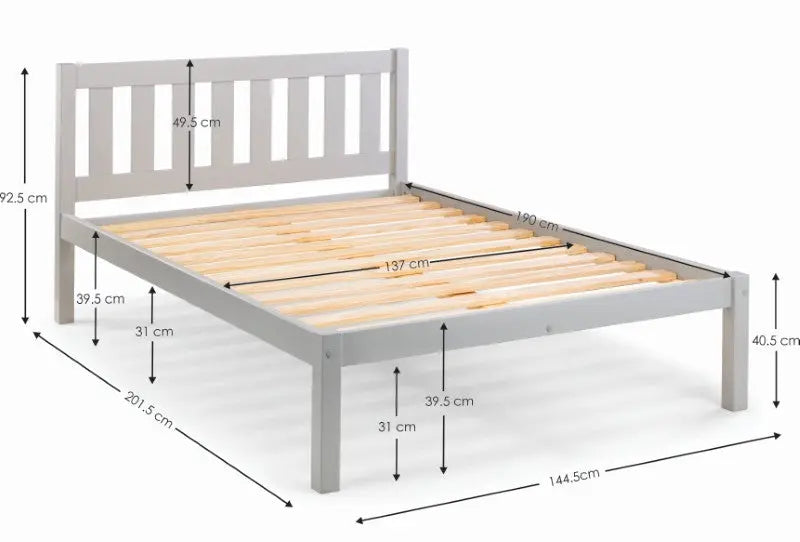 Luna 135cm Double Bed - Dove Grey Luxepalace