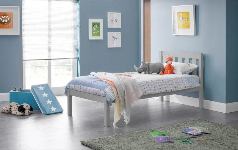 Luna 90cm Single Bed - Dove Grey Luxepalace