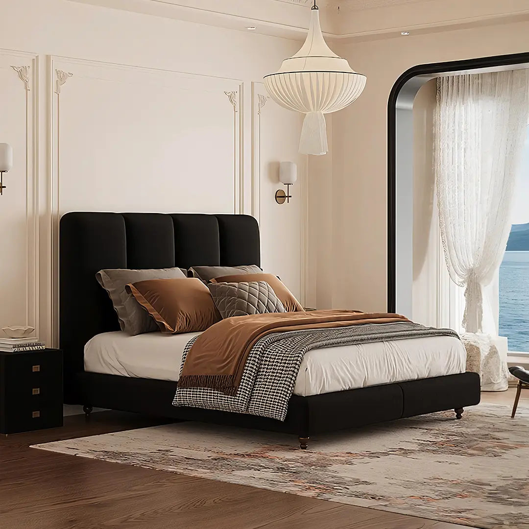 Lysander Double Bed, King Size Bed, Black Luxepalace.co.uk