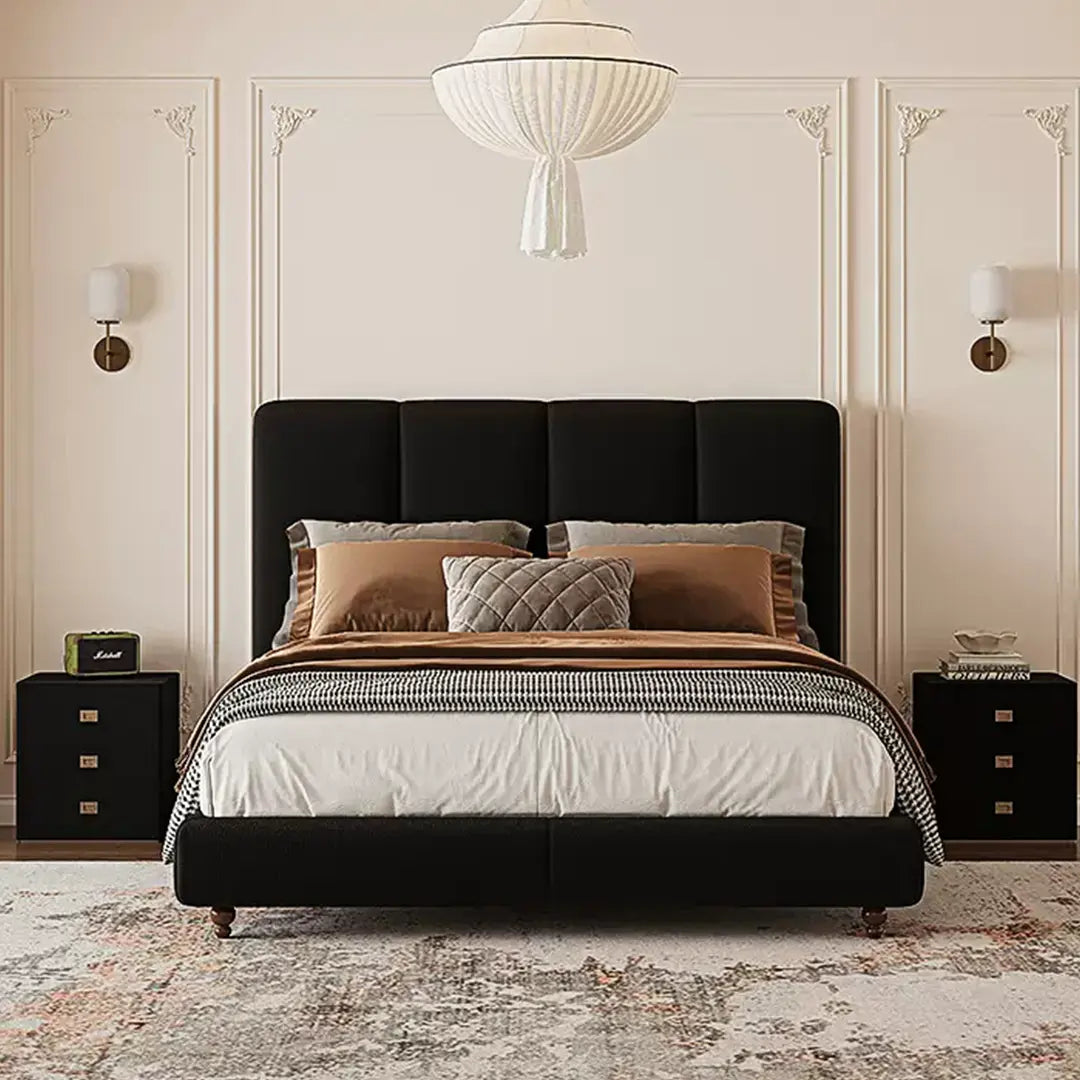 Lysander Double Bed, King Size Bed, Black Luxepalace.co.uk