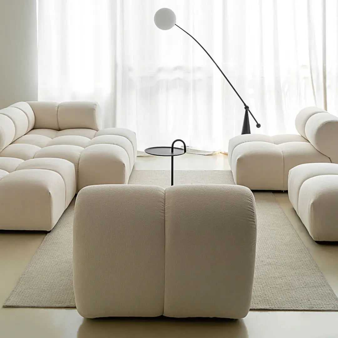 Lysander Velvet Module Three Seater, Four Seater, Five Seater Sofa, Corner Sofa, White Luxepalace.co.uk