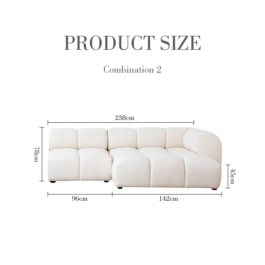 Lysander Velvet Module Three Seater, Four Seater, Five Seater Sofa, Corner Sofa, White Luxepalace.co.uk