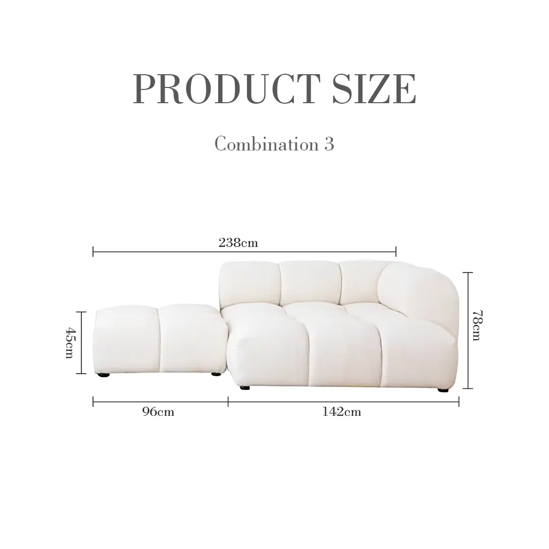 Lysander Velvet Module Three Seater, Four Seater, Five Seater Sofa, Corner Sofa, White Luxepalace.co.uk